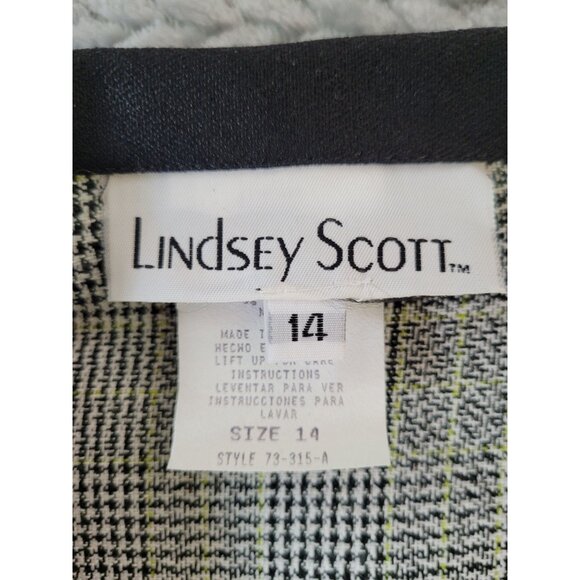Lindsey Scott Womens Size 14 Plaid Blazer & Black Skirt Suit Set Vintage USA - Picture 3 of 13
